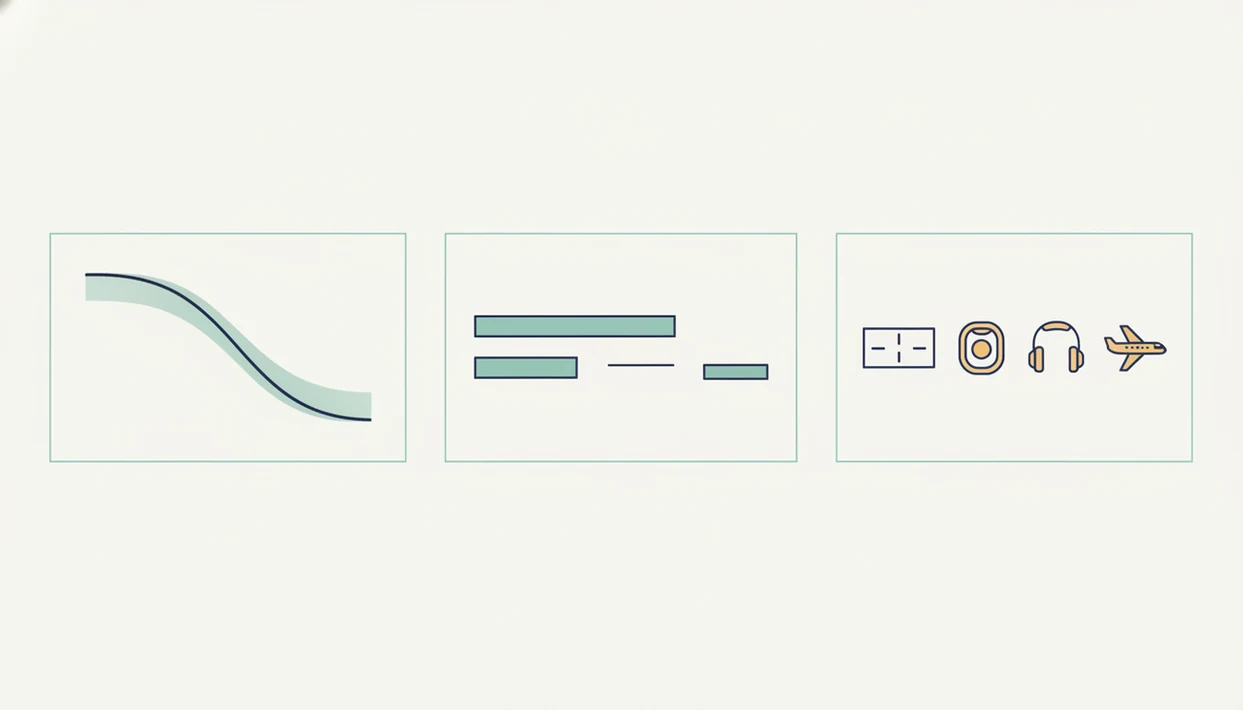 A clean illustration shows anxiety curves, recovery bars, and flight cue icons for tracking progress.